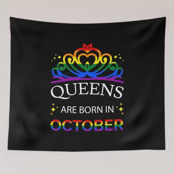 Item preview, LGBT Queens Are Born In October I - Pride Flag Colors designed and sold by Lemon Pepper.