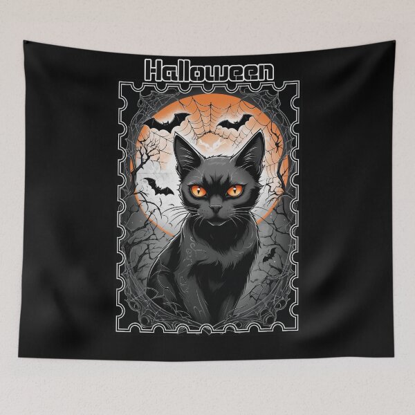 Item preview, Black Cat Halloween Stamp designed and sold by Shopunte.