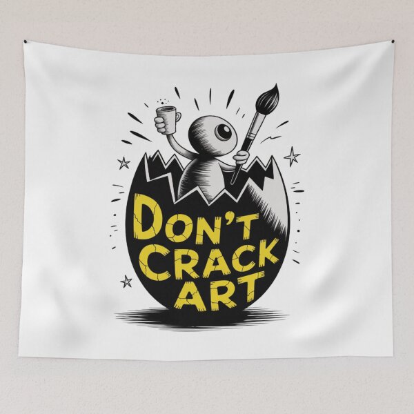 Item preview, Hatching Artist with Brush and Coffee designed and sold by Don't Crack Art.