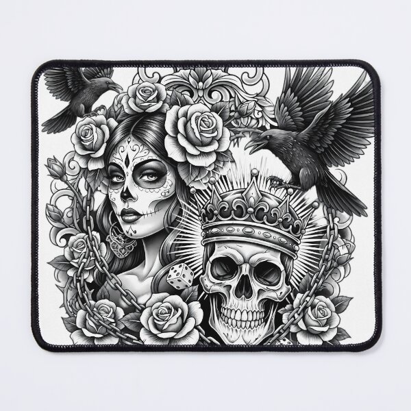 Item preview, Chicano Skull tattoo art designed and sold by ImmersiveArt Era.