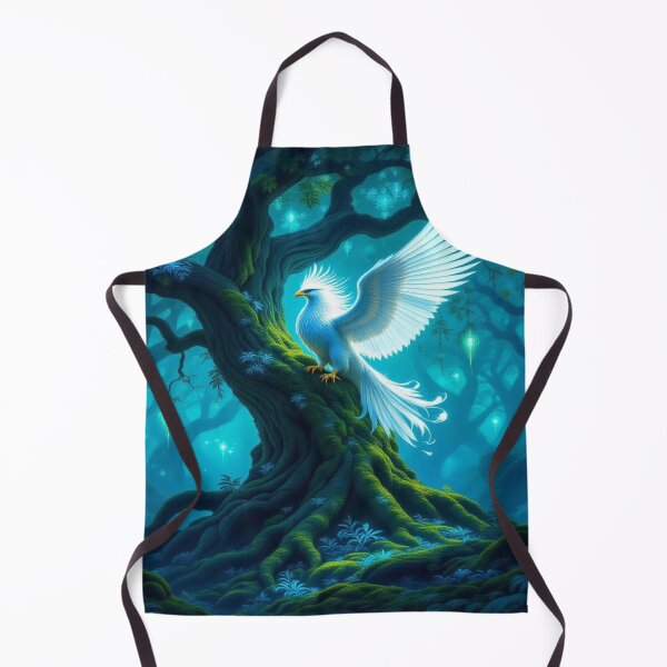 Item preview, White Phoenix in mystic glow – enchanted serenity & forest hues for dreamers & collectors designed and sold by FotoworldEdel.