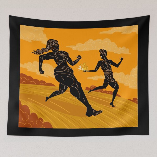 Item preview, atalanta running with suitor throwing golden apple in race designed and sold by matintheworld ( delcarmat ).