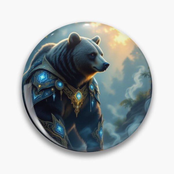 Item preview, Mystic Bear in glowing armor – forest vibes & enchanted strength for dreamers & collectors designed and sold by FotoworldEdel.