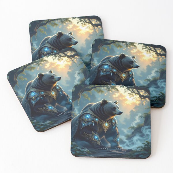 Item preview, Mystic Bear in glowing armor – forest vibes & enchanted strength for dreamers & collectors designed and sold by FotoworldEdel.