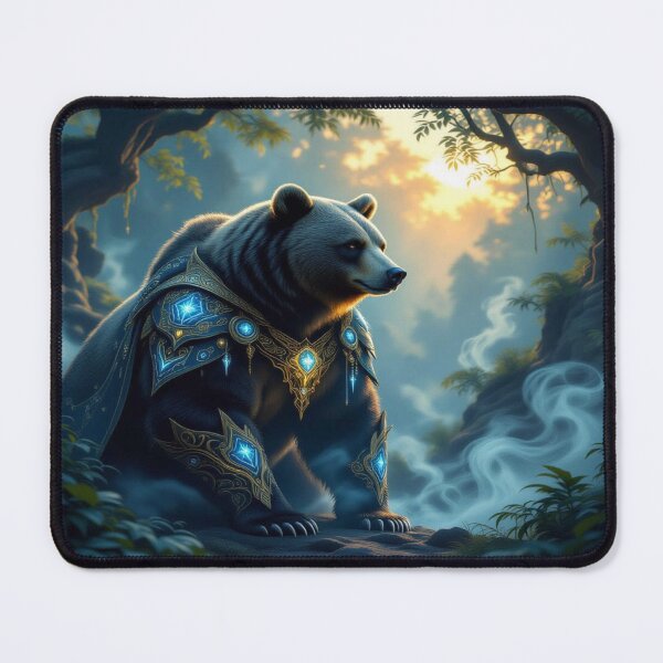 Item preview, Mystic Bear in glowing armor – forest vibes & enchanted strength for dreamers & collectors designed and sold by FotoworldEdel.