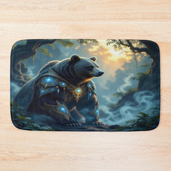 Item preview, Mystic Bear in glowing armor – forest vibes & enchanted strength for dreamers & collectors designed and sold by FotoworldEdel.
