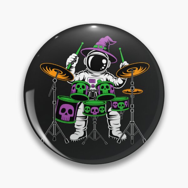 Item preview, Witch Drummer Astronaut – Halloween Space Music Design designed and sold by ColorSplash123.