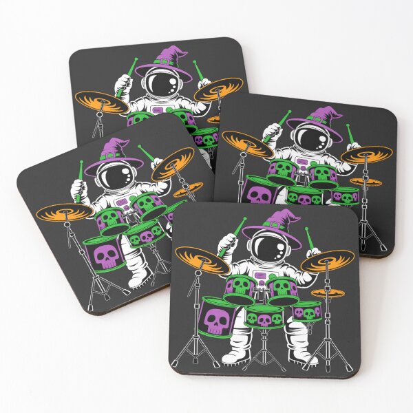 Item preview, Witch Drummer Astronaut – Halloween Space Music Design designed and sold by ColorSplash123.