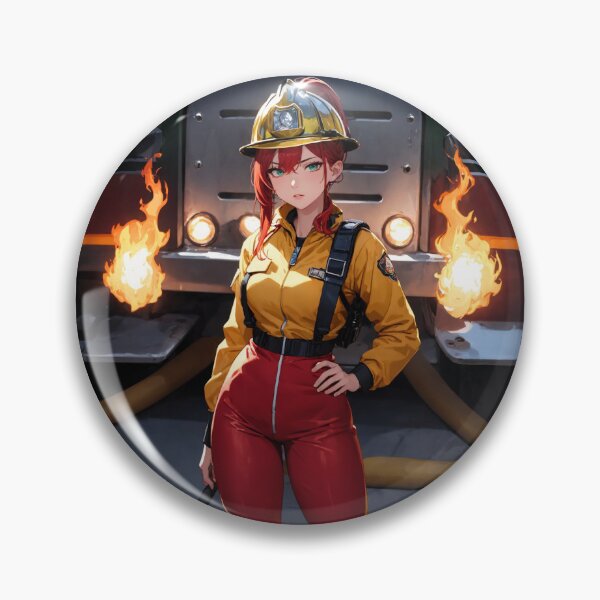 Item preview, Heroic Firefighter Amidst the Flames designed and sold by iloveanimechibi.