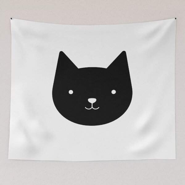 Item preview, Cute Black Cat Face – Minimalist Halloween Design designed and sold by Dream Magic Co.