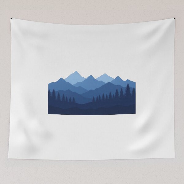 Item preview, Minimalist Blue Mountain Forest Landscape designed and sold by MountainD.