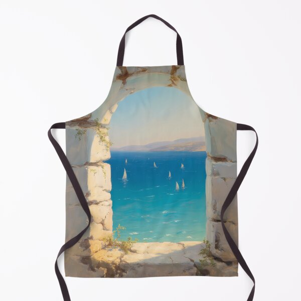 Item preview, Vista del mar Mediterráneo: ventana arqueada, navegación costera, obra impresionista designed and sold by Ledadi.
