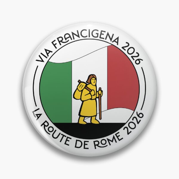 Artikelvorschau, LA ROUTE DE ROME 2026-Via Francigena 2025 Aufkleber oder Hemd, Knopf entworfen und verkauft von designkb.