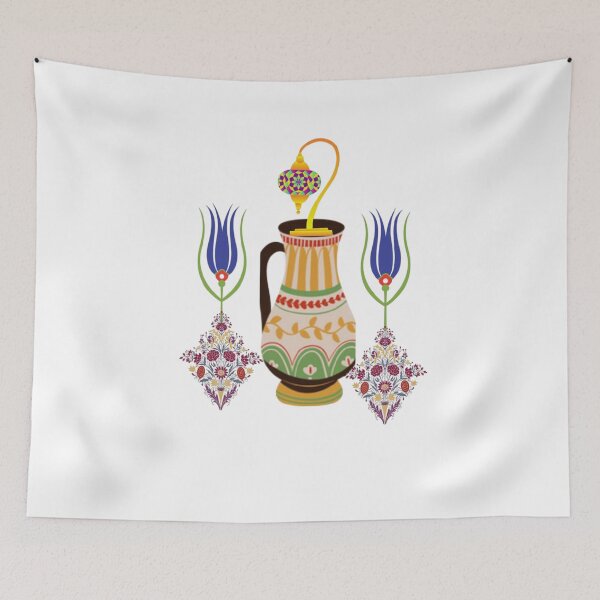 Item preview, Ottoman Tulip Motif Phitcher -Traditional Turkish  Floral Motif * designed and sold by Raindreamart.