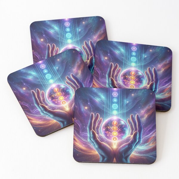 Item preview, Cosmic Energy Healing: Hands Embracing Divine Light & Chakra Alignment designed and sold by UXVisionCraft28.