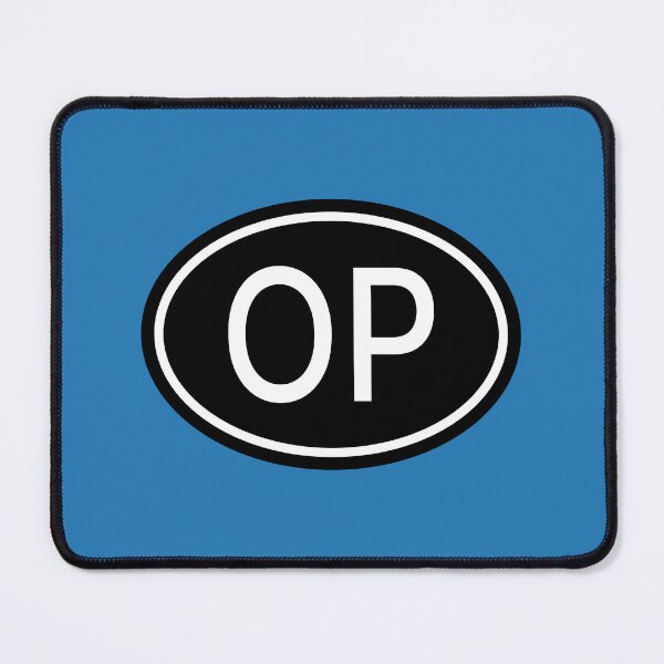 Item preview, OP Initials Monogram Oval White Letters designed and sold by Jeallan Designs.