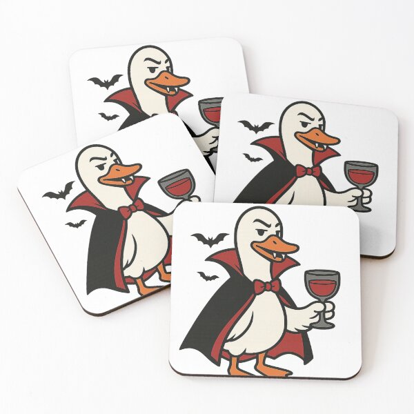 Item preview, Vampire Goose Halloween | Dark Cool Cartoon Goose with Cape and Goblet designed and sold by Pixcelcosmic.