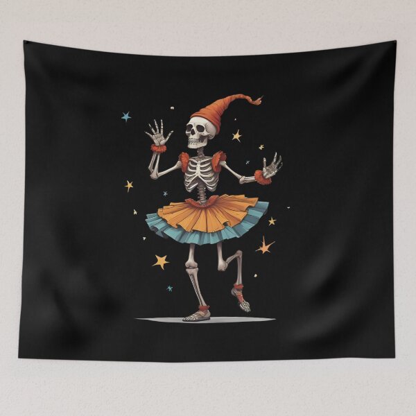 Item preview, Dancing Skeleton in Tutu black – Cute Spooky Halloween designed and sold by Dream Magic Co.