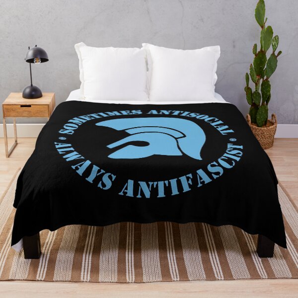 Item preview, Trojan Sometimes Antisocial - Always Antifascist - Light Blue Print designed and sold by vnmhaftyzcg68.