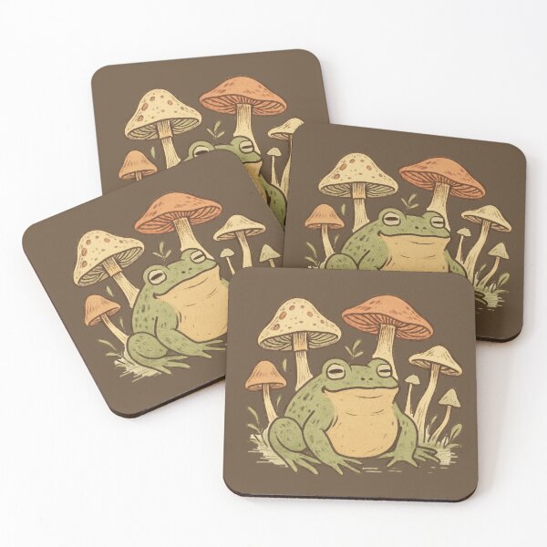 Item preview, Chill Forest Frog and Mushrooms – Cottagecore Amphibian Art designed and sold by AldenTees.