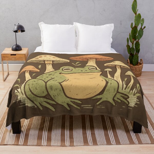 Item preview, Chill Forest Frog and Mushrooms – Cottagecore Amphibian Art designed and sold by AldenTees.