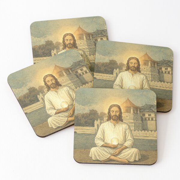 Item preview, Jesus Meditating at the Temple of the Sacred Tooth — Peaceful Spiritual Artwork designed and sold by Loving Nature Gifts.