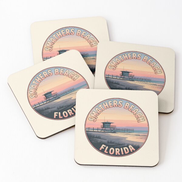 Item preview, Smathers Beach Florida Retro Sunset Circle Sticker designed and sold by Horizon Tales.