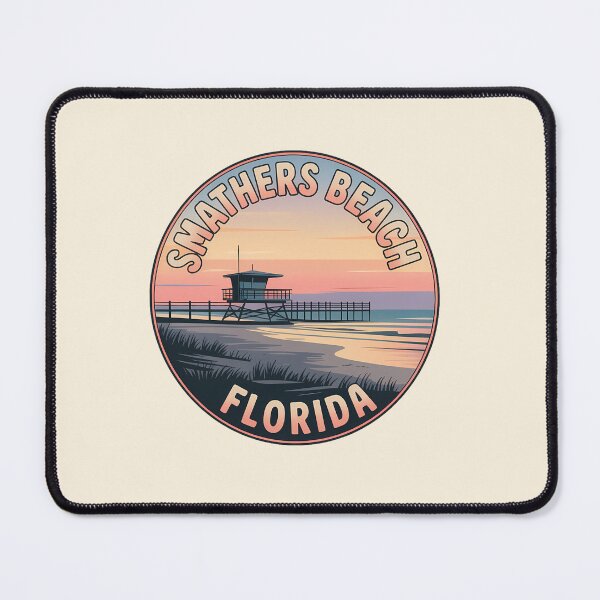 Item preview, Smathers Beach Florida Retro Sunset Circle Sticker designed and sold by Horizon Tales.