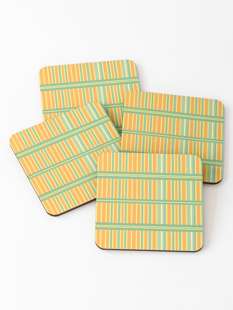 Thumbnail 1 of 5, Coasters (Set of 4), Retro Stripes designed and sold by GraphicsClub.