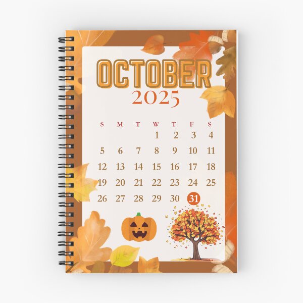 Item preview, October 2025 Halloween Calendar | Pumpkin Fall Autumn Planner designed and sold by evermusedesignstudio.