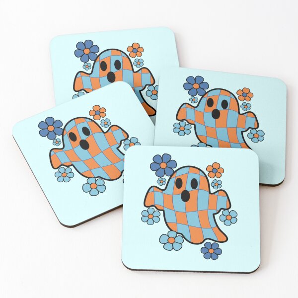 Item preview, Retro Floral Checker Ghost - halloween designed and sold by 0606PM.