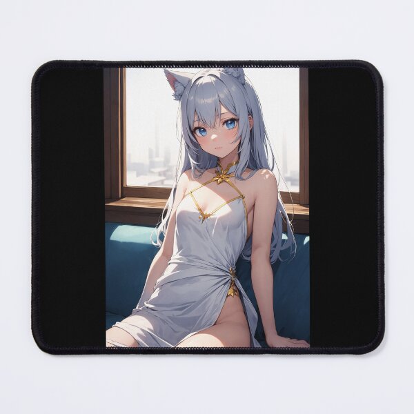 Item preview, Serene Starlight Feline: White Cat Girl by the Window designed and sold by iloveanimechibi.