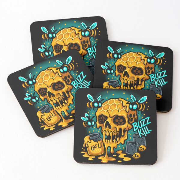 Item preview, Buzz Kill Skull – Creepy Honeycomb Bee Horror Art | Beautifully Blaze by Tamisha Cromwell designed and sold by BeautifullyBlaze.