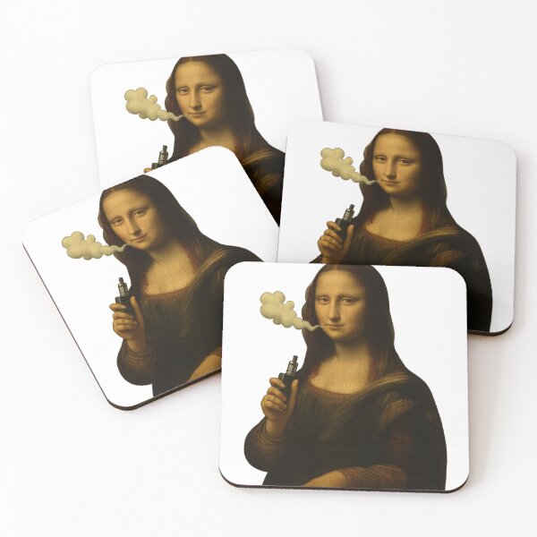 Item preview, Mona Lisa with Vape – Funny Renaissance Artwork Parody Design designed and sold by House of Taste Designs.
