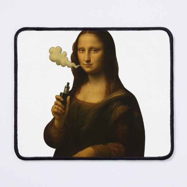 Item preview, Mona Lisa with Vape – Funny Renaissance Artwork Parody Design designed and sold by House of Taste Vape Designs.
