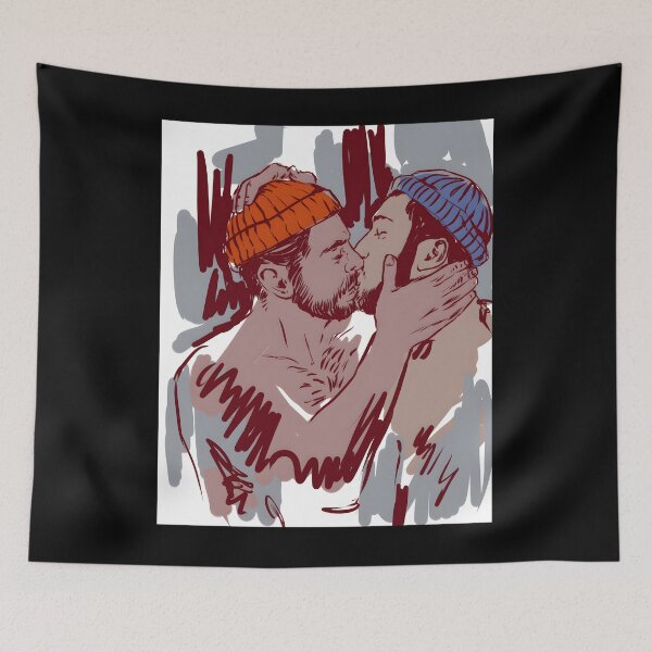 Item preview, Winter Time - Two Guys Dressed For Winter Kissing Classic 		 designed and sold by dbvlpyyoazl38.