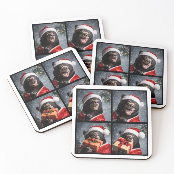 Artikelvorschau, Lustiger Sonnenbär-Weihnachtsfotoautomat – Süßes Feiertagstier entworfen und verkauft von RockFireMerch.