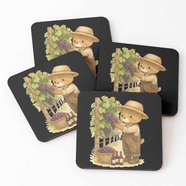 Item preview, Cute deer harvesting grapes wine art designed and sold by BigBlueArt.