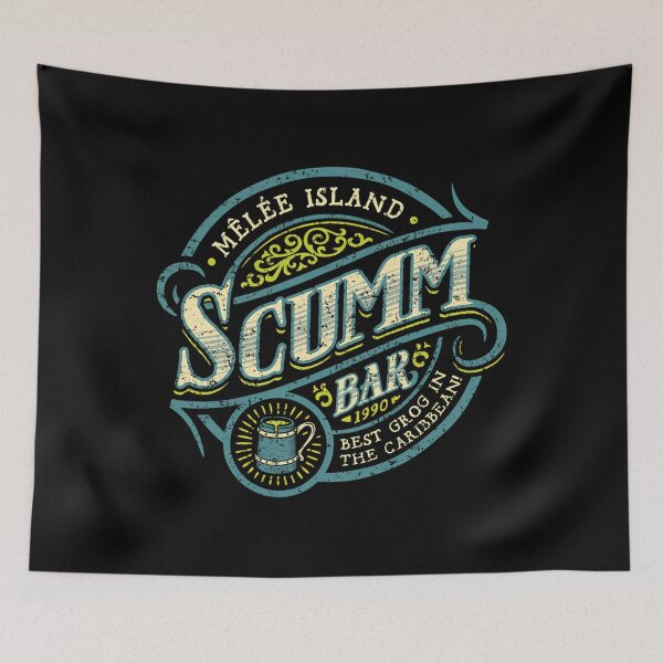Item preview, Melee Island Scumm Bar Best Grog in The Caribbean The Pirate Bar Blue designed and sold by LiamRyans.
