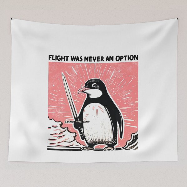 Item preview, Flight Was Never an Option Shirt – Funny Samurai Penguin Sword Tee designed and sold by margamPagenberg.