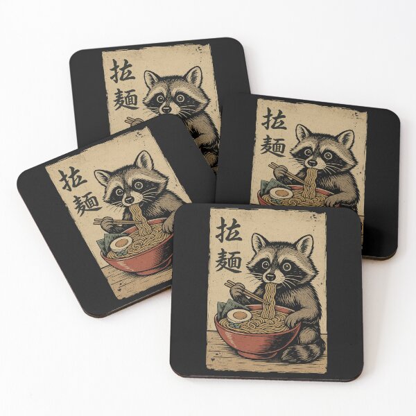 Item preview, Kawaii Raccoon Ramen Noodles Anime Japanese Retro Vintage Style Graphic designed and sold by Damcoc.