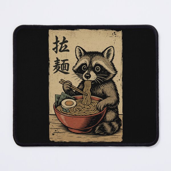 Item preview, Kawaii Raccoon Ramen Noodles Anime Japanese Retro Vintage Style Graphic designed and sold by Damcoc.