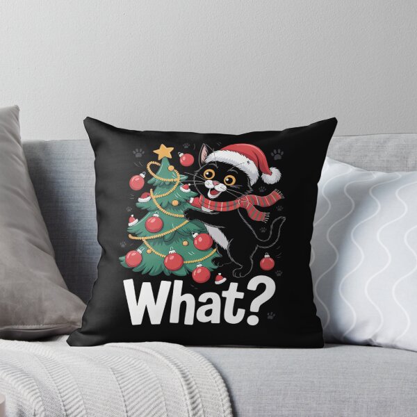 Item preview, Funny Cat Pushing Christmas Tree Xmas designed and sold by aidenpier.