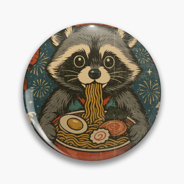 Item preview, Festival Raccoon Ramen Noodles – Cute Japanese Retro Vintage Style designed and sold by Damcoc.