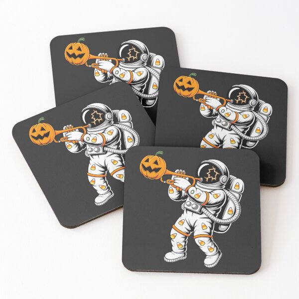Item preview, Pumpkin Trumpet Astronaut – Funny Halloween Space Music Design designed and sold by ColorSplash123.