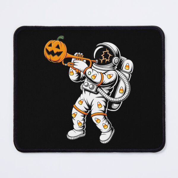 Item preview, Pumpkin Trumpet Astronaut – Funny Halloween Space Music Design designed and sold by ColorSplash123.