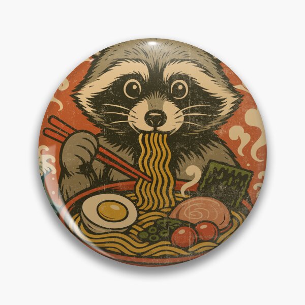 Item preview, Raccoon Ramen Noodles with Clouds – Cute Japanese Retro Vintage Style designed and sold by Damcoc.