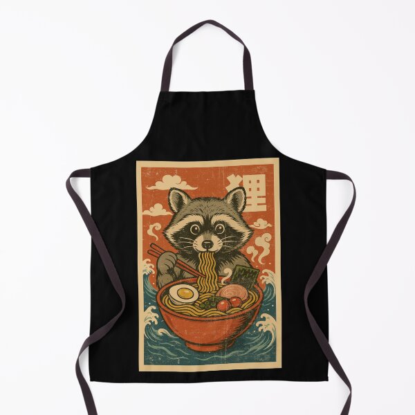 Item preview, Raccoon Ramen Noodles with Clouds – Cute Japanese Retro Vintage Style designed and sold by Damcoc.