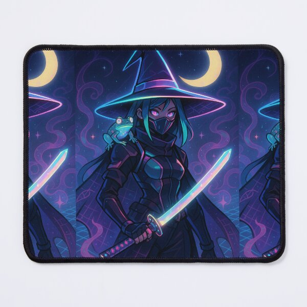 Item preview, Cyberpunk Neon Witch Warrior with Frog designed and sold by WitchPrint.