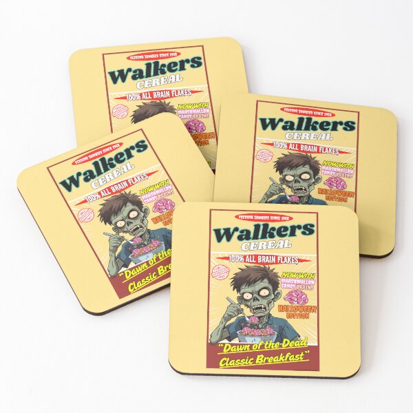 Item preview, Funny Horror | Walkers Cereal Feeding Zombies Since 1968 100% All Brain Flakes Halloween Candy Brains Dawn of the Dead Zombie Classic designed and sold by theflandonian.